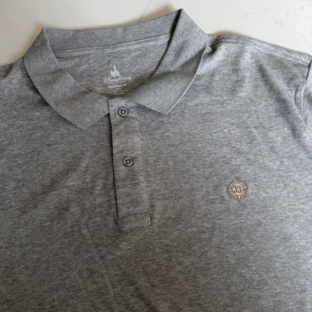 Disney Parks Club 33 Polo Shirt Mens XXL Gray Modern Fit Disneyland Exclusive